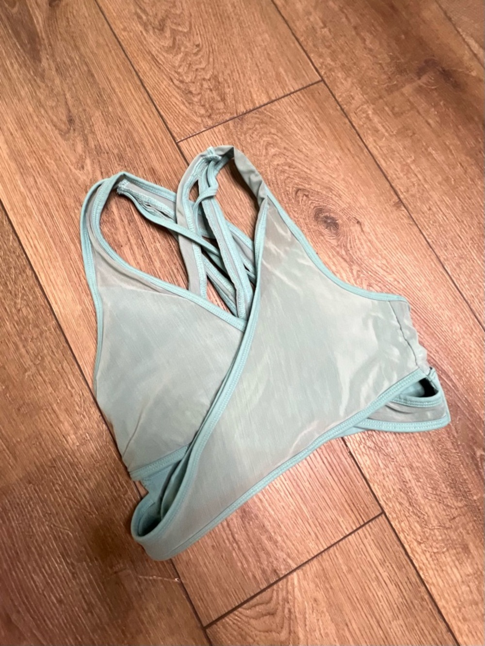 Fabletics Light Mint Green Crisscross Sports Bra